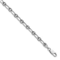 Load image into Gallery viewer, Sterling Silver Rhod-plated Textured Fancy Link Bracelet
