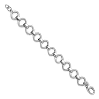 Load image into Gallery viewer, Sterling Silver Rhod-plated Polished Texture w .5in ext Bracelet
