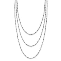 Load image into Gallery viewer, Sterling Silver Rh-pl Multi-layer Twisted Box w/2 in ext. Necklace
