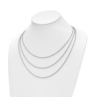 Load image into Gallery viewer, Sterling Silver Rh-pl Multi-layer Twisted Box w/2 in ext. Necklace
