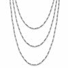 Sterling Silver Rh-pl Multi-layer Twisted Box w/2 in ext. Necklace