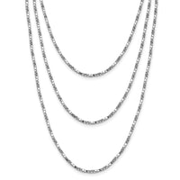 Load image into Gallery viewer, Sterling Silver Rh-pl Multi-layer Twisted Box w/2 in ext. Necklace
