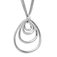 Load image into Gallery viewer, Sterling Silver Rhodium-plated Multi-strand w/ 2in Necklace
