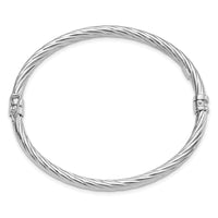 Load image into Gallery viewer, Sterling Silver Rhodium-plated Twisted Bangle
