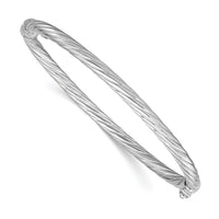 Load image into Gallery viewer, Sterling Silver Rhodium-plated Twisted Bangle
