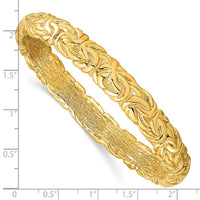 Load image into Gallery viewer, Sterling Silver Gold-tone Textured Hollow Bangle
