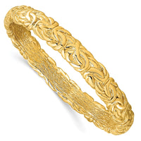 Load image into Gallery viewer, Sterling Silver Gold-tone Textured Hollow Bangle
