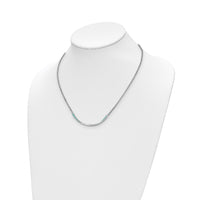 Load image into Gallery viewer, Sterling Silver Rhodium-pl Aqua Enameled w/1.5in ext. Necklace

