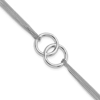 Load image into Gallery viewer, Sterling Silver Rh-plated Polished Multi-strand w/1in ext Bracelet
