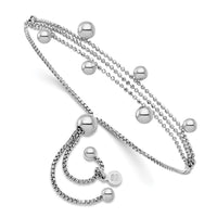 Load image into Gallery viewer, Sterling Silver Rhodium-plated Beaded Multi-strand Bolo Bracelet
