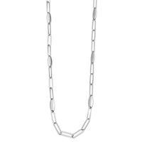 Load image into Gallery viewer, Sterling Silver Rhodium-plated Polished Flat Oval Link Necklace
