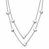 Sterling Silver Rhod-pl Multi-strand Beaded w/ 2in ext. Necklace