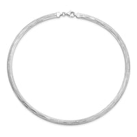 Load image into Gallery viewer, Sterling Silver Rhod-plated Polished Textured Reversible Necklace
