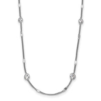 Load image into Gallery viewer, Sterling Silver Rhodium-plated CZ w/ 2in ext. Necklace

