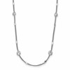 Sterling Silver Rhodium-plated CZ w/ 2in ext. Necklace