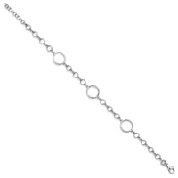 Load image into Gallery viewer, Sterling Silver Rhodium-plated Polished Link w/ 1in ext. Bracelet
