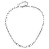 Load image into Gallery viewer, Sterling Silver RH-plated Diamond-cut with 2in. ext Link Necklace
