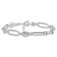Load image into Gallery viewer, Sterling Silver RH-plated Polished with 1in. ext Link Bracelet

