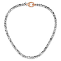 Load image into Gallery viewer, Sterling Silver RH-plated and Rose gold-plated Curb Link Necklace
