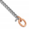 Sterling Silver RH-plated/Rose gold-plate Curb Link Bracelet