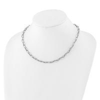 Load image into Gallery viewer, Sterling Silver RH-plated Polished and Textured Link Necklace
