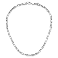 Load image into Gallery viewer, Sterling Silver RH-plated Polished and Textured Link Necklace
