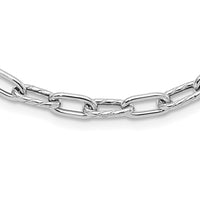 Load image into Gallery viewer, Sterling Silver RH-plated Polished and Textured Link Necklace
