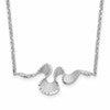 Sterling Silver RH-plt Satin / Diamond-cut with 2in. ext Necklace