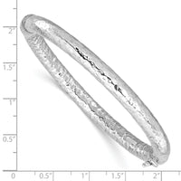 Load image into Gallery viewer, Sterling Silver Rhodium-plated Polished Hammered Bangle

