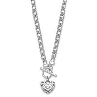 Load image into Gallery viewer, Sterling Silver Rh-plated Polished with Heart Charm Necklace
