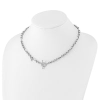 Load image into Gallery viewer, Sterling Silver Rh-plated Polished Fancy Link Necklace
