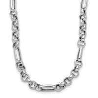Load image into Gallery viewer, Sterling Silver Rh-plated Polished Fancy Link Necklace

