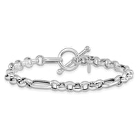 Load image into Gallery viewer, Sterling Silver Rh-plated Polished Fancy Link Bracelet

