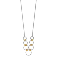 Load image into Gallery viewer, Sterling Silver RH/Gold-plt Dia.-Cut Circles with 2in ext Necklace
