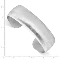 Load image into Gallery viewer, Sterling Silver Rhodium-plated Brushed Cuff Bangle
