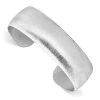 Load image into Gallery viewer, Sterling Silver Rhodium-plated Brushed Cuff Bangle

