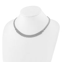 Load image into Gallery viewer, Sterling Silver Rhodium-plated Polished Fancy Link Necklace
