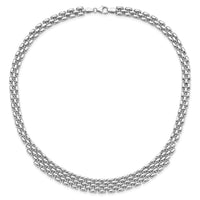 Load image into Gallery viewer, Sterling Silver Rhodium-plated Polished Fancy Link Necklace
