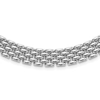 Load image into Gallery viewer, Sterling Silver Rhodium-plated Polished Fancy Link Necklace
