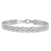 Load image into Gallery viewer, Sterling Silver Rhodium-plated Polished Fancy Link Bracelet
