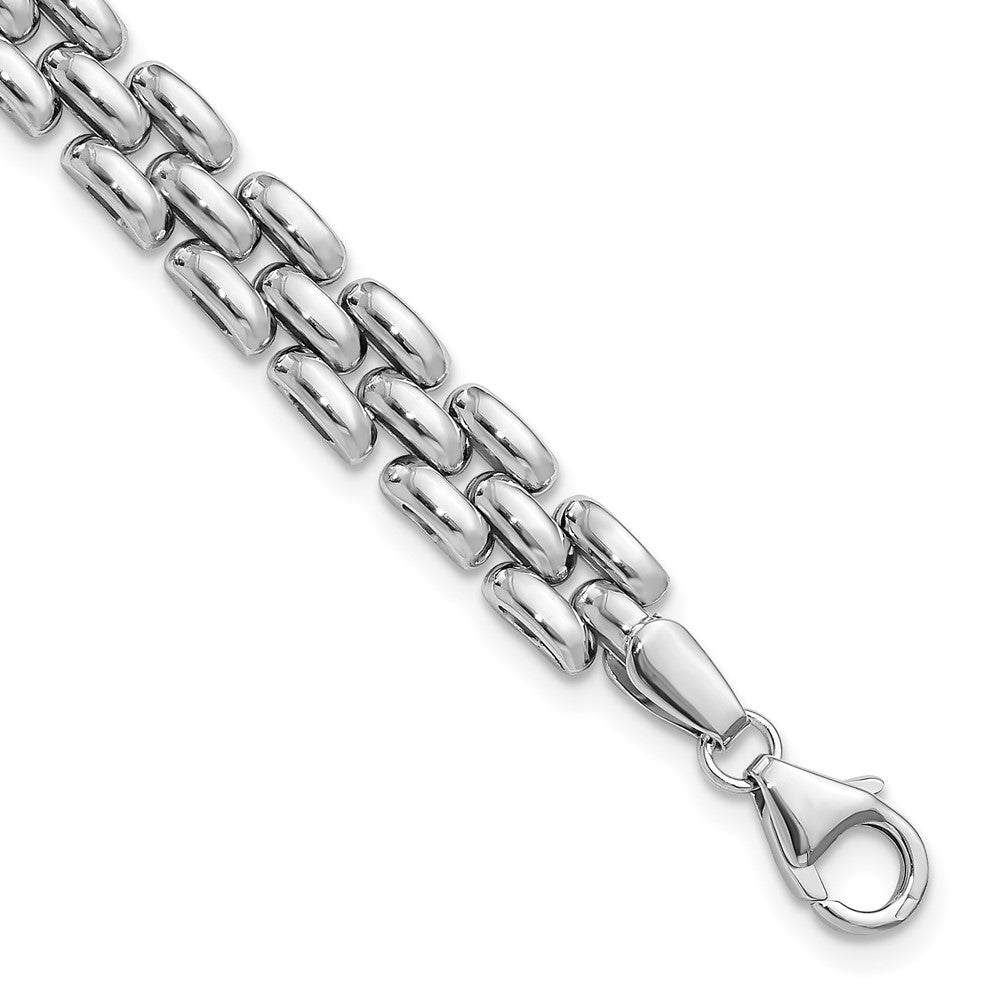 Sterling Silver Rhodium-plated Polished Fancy Link Bracelet