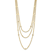 Load image into Gallery viewer, Sterling Silver Gold-tone CZ Layered with 1.5in ext. Necklace
