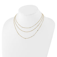 Load image into Gallery viewer, Sterling Silver Gold-tone CZ Layered with 1.5in ext. Necklace
