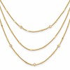 Sterling Silver Gold-tone CZ Layered with 1.5in ext. Necklace
