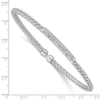 Load image into Gallery viewer, Sterling Silver RH-plated CZ Woven Flexible Cuff Bangle
