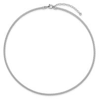 Load image into Gallery viewer, Sterling Silver Rhodium-plated Woven with 2in. ext Necklace
