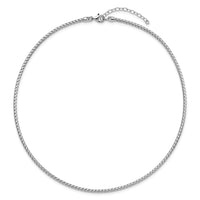 Load image into Gallery viewer, Sterling Silver Rh-plated Polished Braid with 2in. ext Necklace
