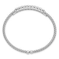 Load image into Gallery viewer, Sterling Silver Rhodium-plated CZ Woven Flexible Cuff
