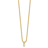 Load image into Gallery viewer, Sterling Silver Gold-plt Polished CZ Pendant w/1.5in ext. Necklace
