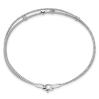 Load image into Gallery viewer, Sterling Silver Rhodium-plated CZ Polished and Textured Bracelet
